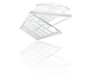 Aesthetic troffer Retrofit Kit with louver available with 1 lamp T5 or T8.